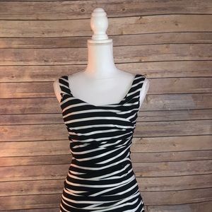 Black and white striped dress